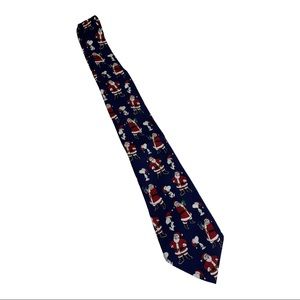 Peanut Christmas Hang’n with Santa 100% Silk Tie, Peanuts Necktie